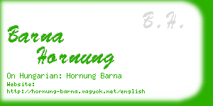 barna hornung business card